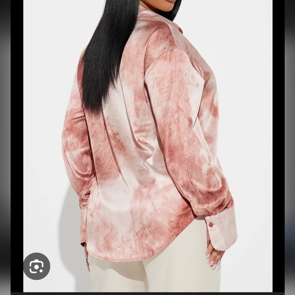 Oversized Washed Button-Up Shirt in Rust / Fashion Nova